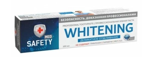 Изображение товара Safety med зубная паста Whitening для деликатного отбеливания зубов 100мл Safety med зубная паста Whitening для деликатного отбеливания зубов 100мл фотография