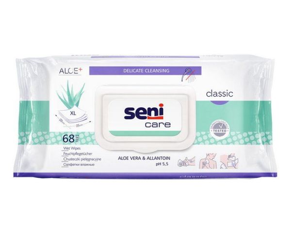Изображение товара Салфетки Bella Seni Care классик для ухода за лежачими больными алоэ 68шт Салфетки Bella Seni Care классик для ухода за лежачими больными алоэ 68шт фотография
